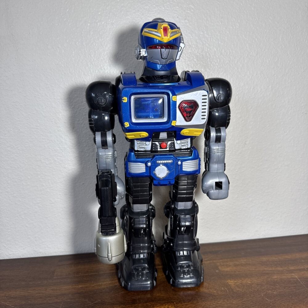Vintage HAP-P-KID Plastic Robot 15" Tall It Talks & Lights Up PARTS ONLY